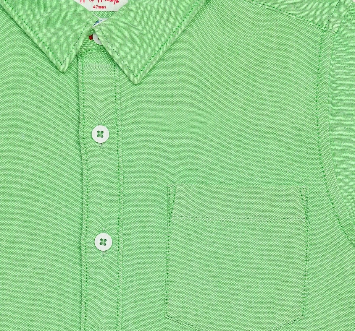 H by Hamleys Boys Full Sleeves Shirt Oxford Solid Green-Green