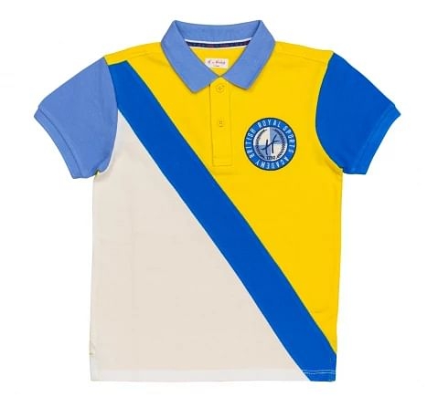 H by Hamleys Boys Short Sleeves Polo T-Shirt Colour Blocked-Multicolor