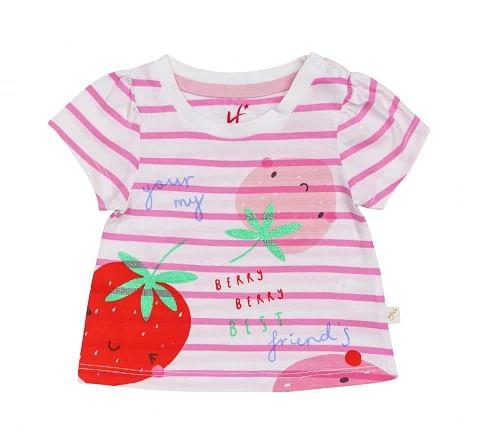 H by Hamleys Girls Short Sleeves Top Strawberry Print-Multicolor