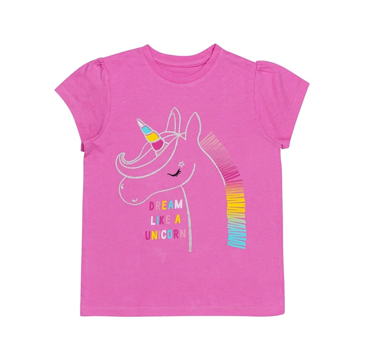 H by Hamleys Girls Short Sleeves Pyjama Set Unicorn Print-Multicolor