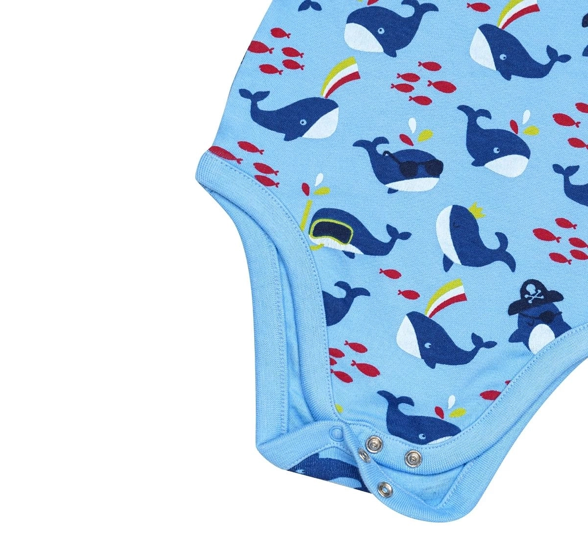 H by Hamleys Boys Short Sleeves Bodysuit Whale All Over Print-Multicolor