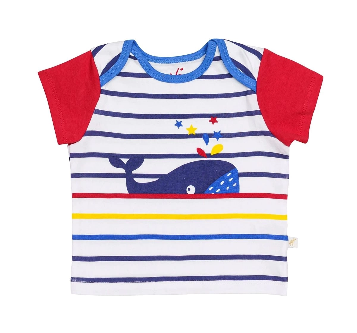 H by Hamleys Boys Short Sleeves Top And Bottom Set Striped - Dolphin Print-Multi