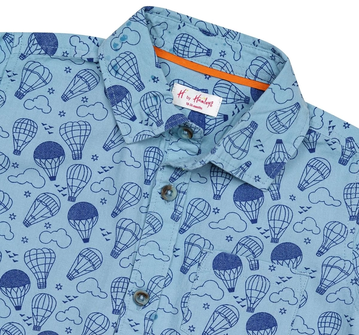 H by Hamleys Boys Short Sleeves Shirt Parachute Print-Multicolor
