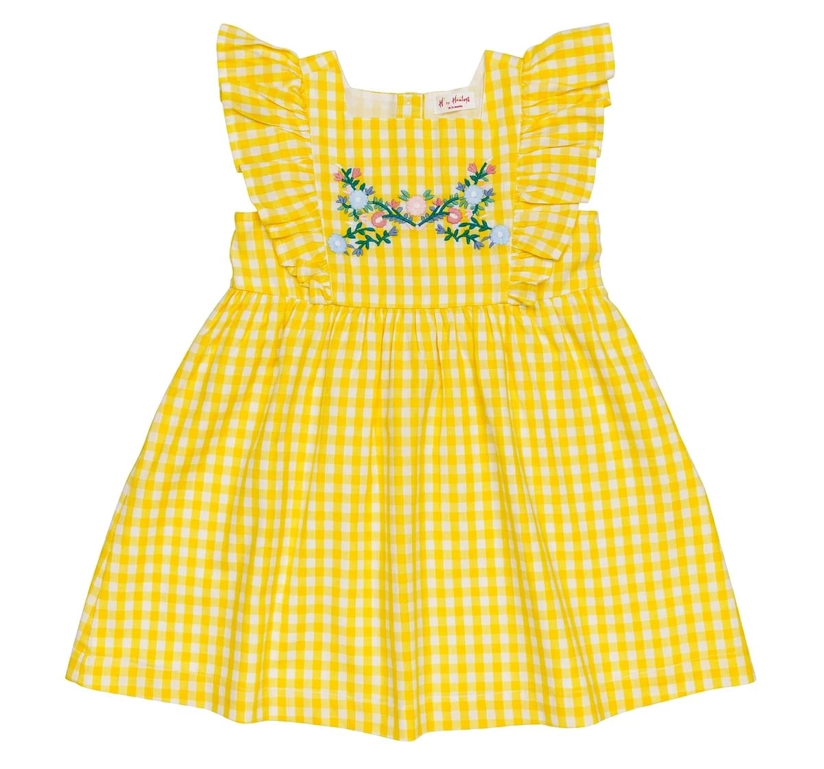 H by Hamleys Girls Short Sleeves Dress Checkered-Multicolor