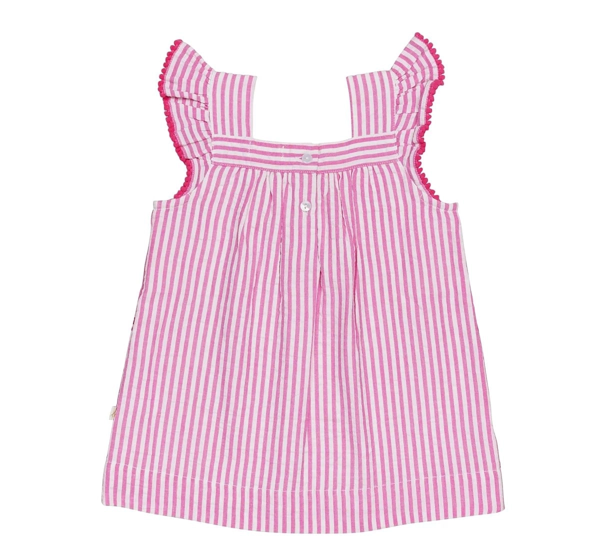 H by Hamleys Girls Short Sleeves Dress Striped-Multicolor