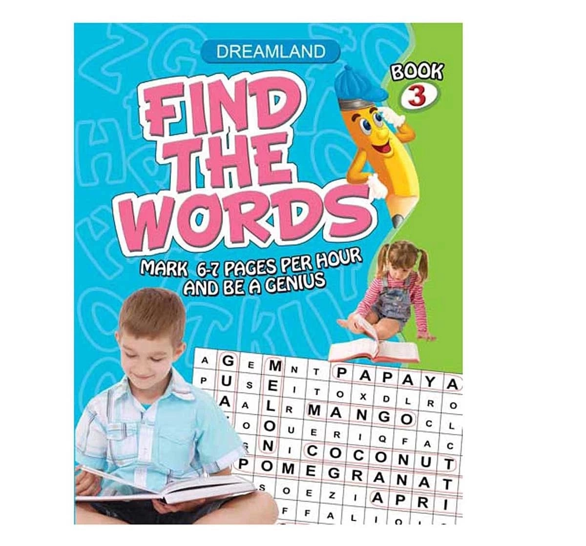 Dreamland Paper Back Find the Words Part 3 Activity Book for kids 5Y+, Multicolour