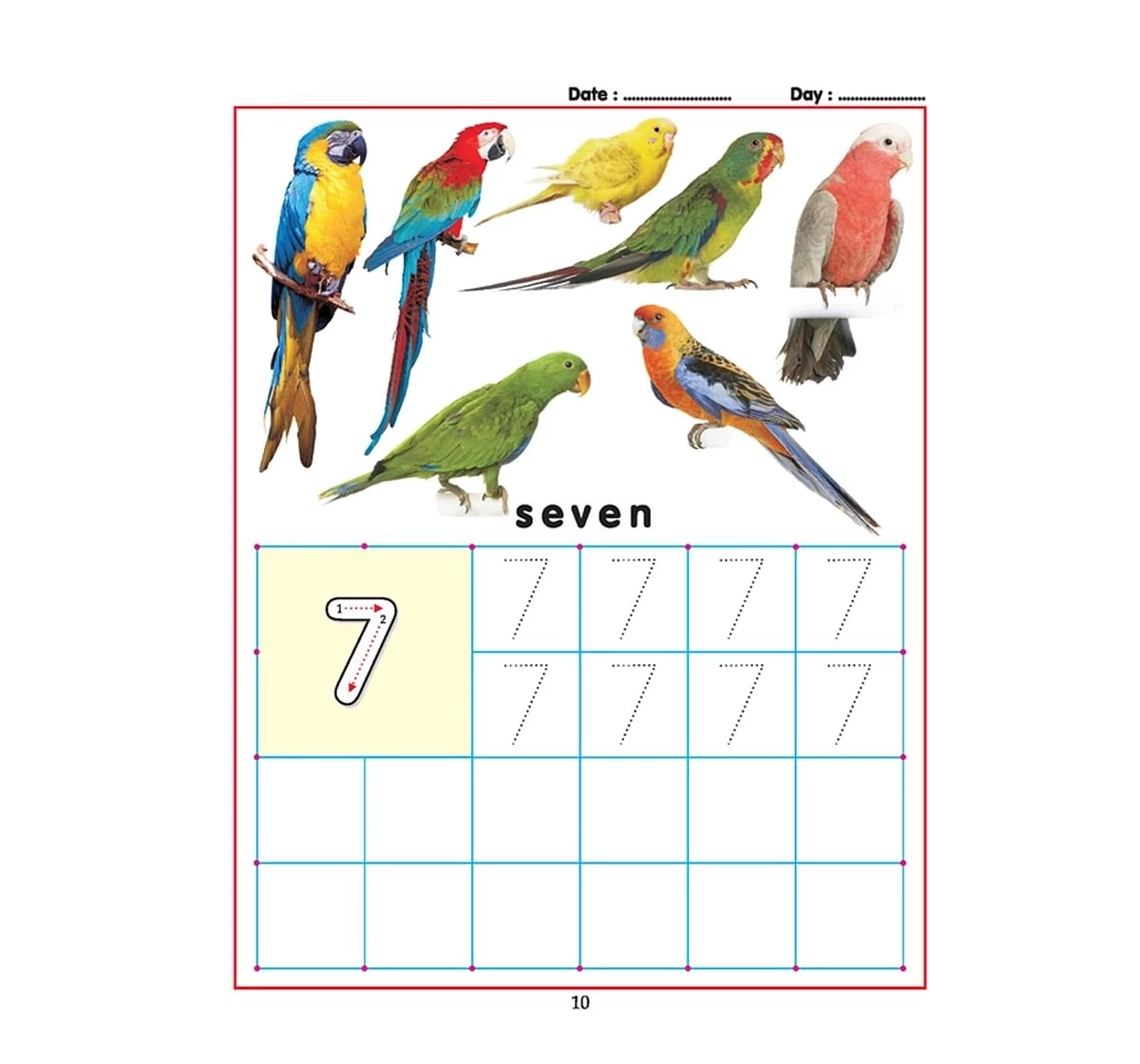 Dreamland Paper Back Writing 1 To 10 Early Learning Book for kids 2Y+, Multicolour