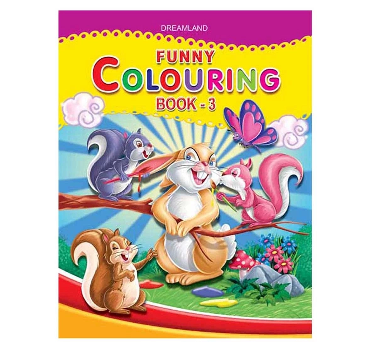 Dreamland Paper Back Funny Colouring Book Part 3 for kids 3Y+, Multicolour