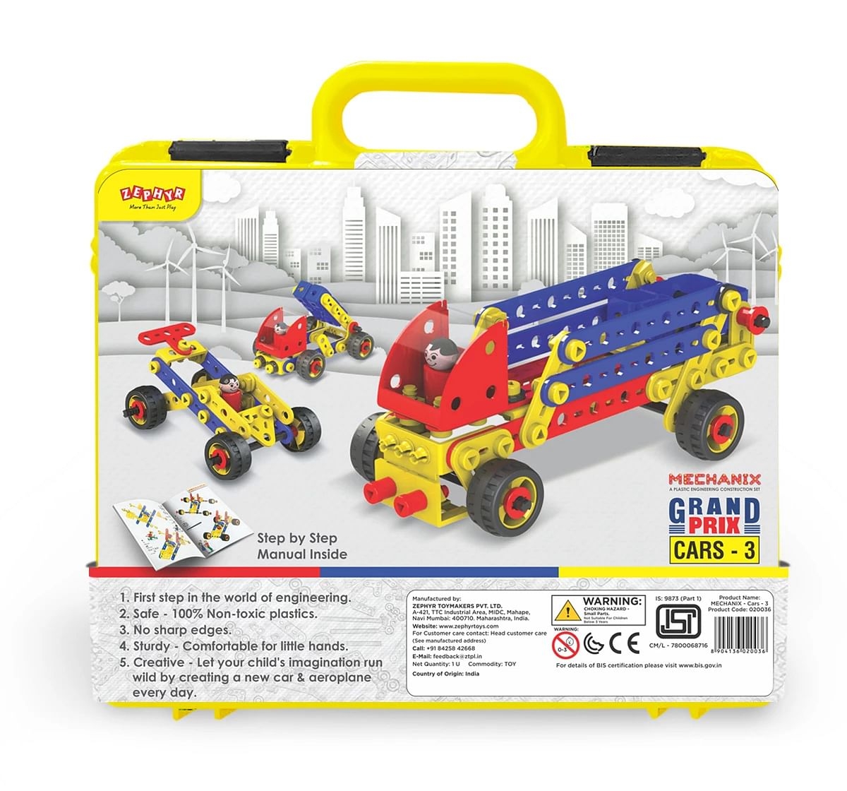 Mechanix Grand Prix Plastic Engineering Construction Cars Set, Multicolour, 3Y+
