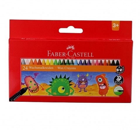 Faber-Castell Wax crayon reg. long 75mm pack of 24, 3Y+