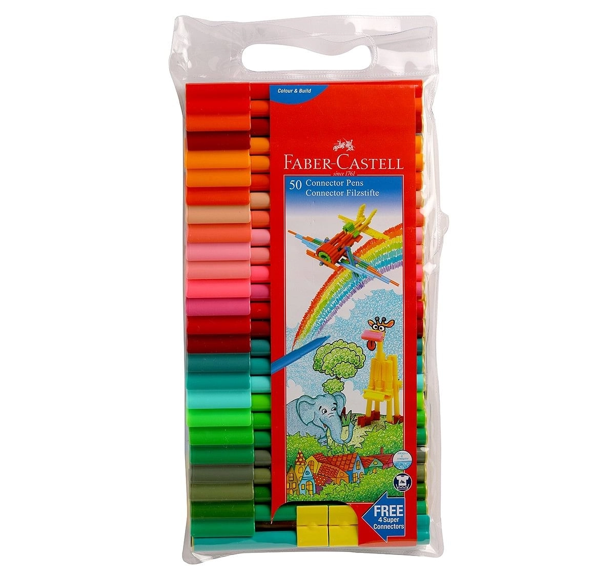 Faber-Castell Connector Pens Pack of 50 , 5Y+ (Assorted)