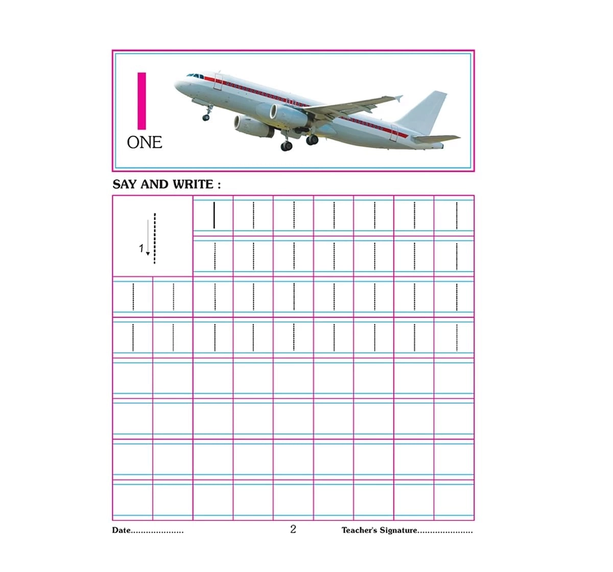 Dreamland Paper Back Number Writing Book 1 To 10 for kids 3Y+, Multicolour