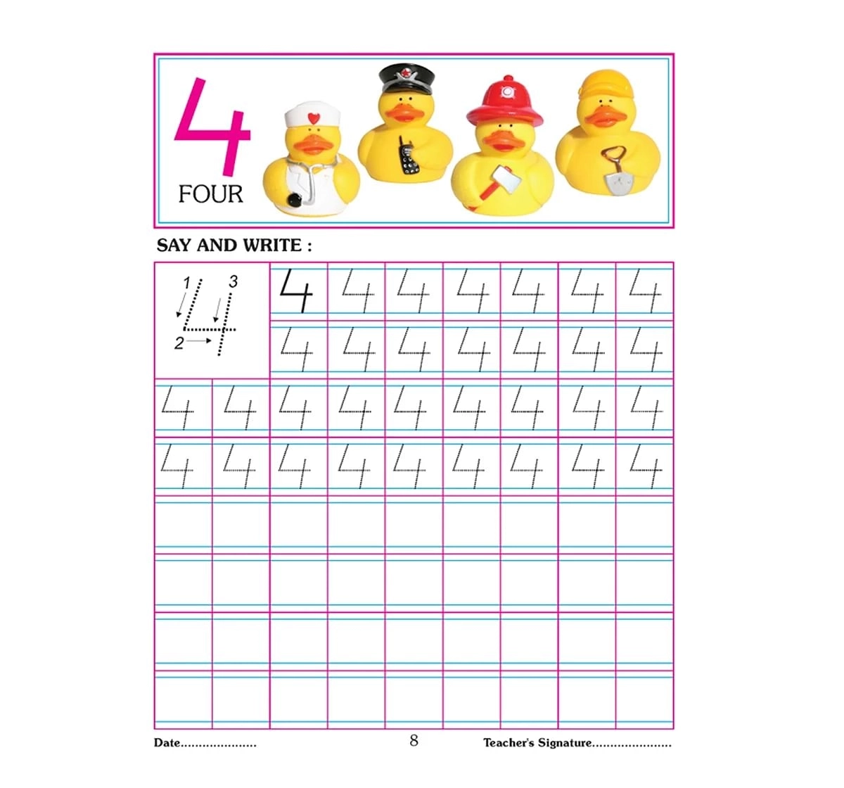 Dreamland Paper Back Number Writing Book 1 To 10 for kids 3Y+, Multicolour