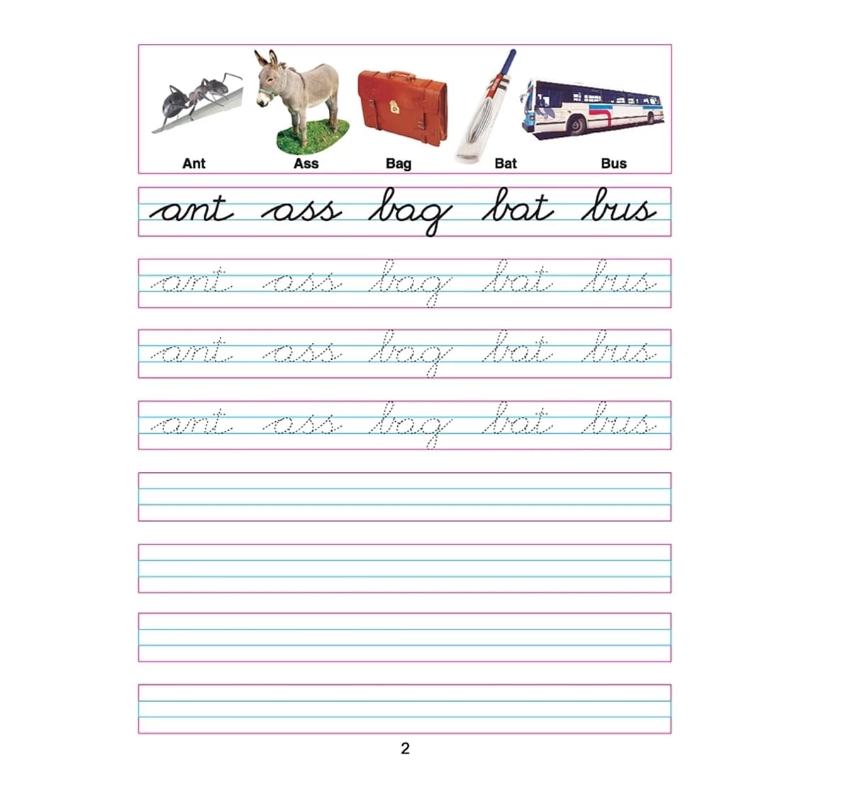 Dreamland Paper Back Cursive Writing Words Part 2 Book for kids 3Y+, Multicolour