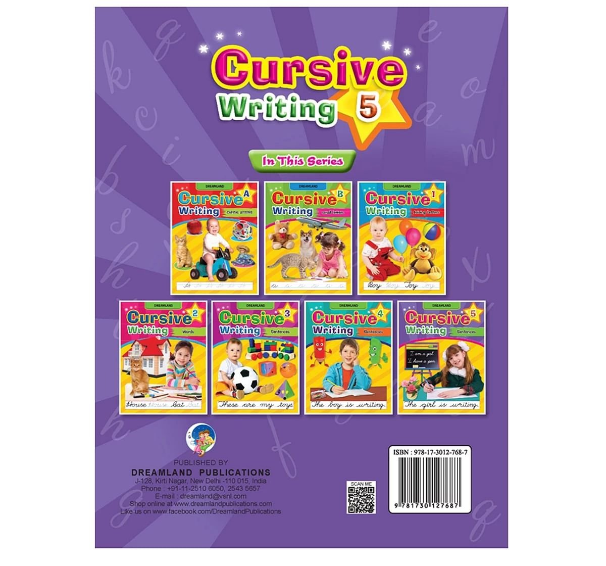 Dreamland Paper Back Cursive Writing Sentences Part 5 Book for kids 3Y+, Multicolour