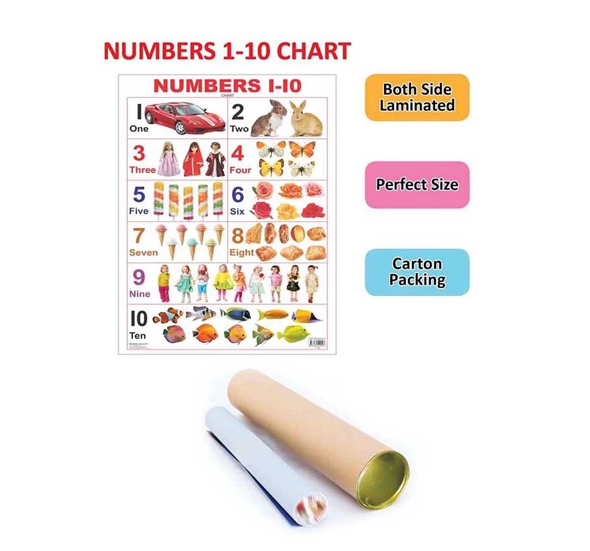 Dreamland Chart Numbers 1 To 10 Book for kids 3Y+, Multicolour