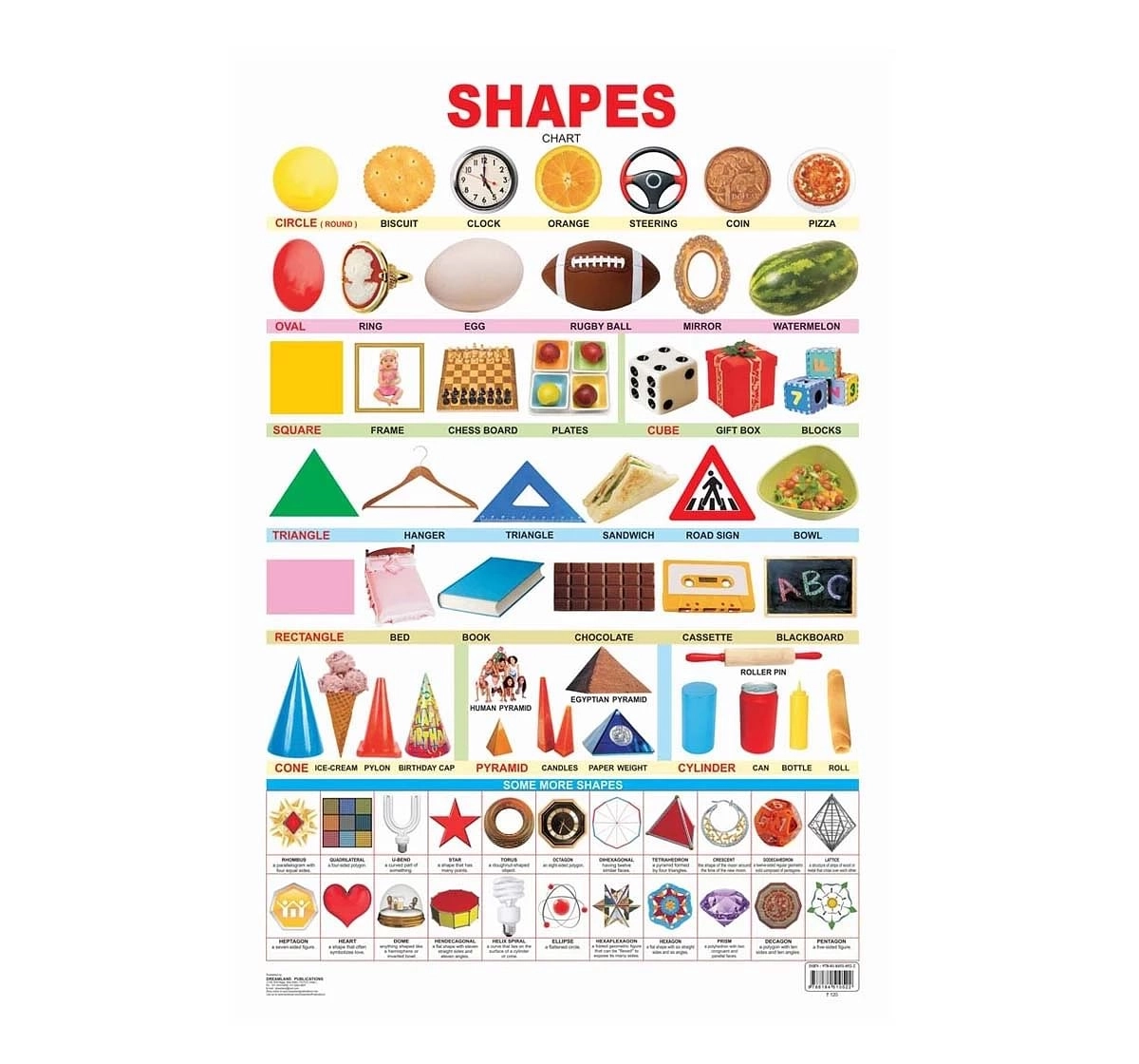 Dreamland Chart Shapes Book for kids 3Y+, Multicolour
