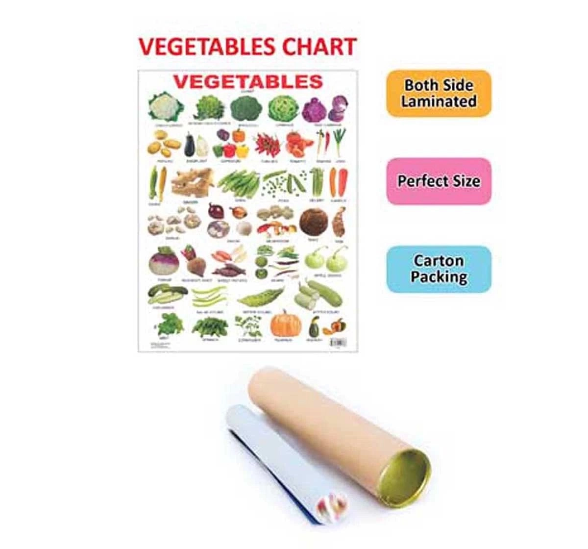 Dreamland Vegetables Educational Chart for kids 3Y+, Multicolour