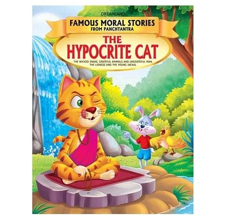 Dreamland Paper Back the Hypocrite Cat Famous Moral Story Books for kids 4Y+, Multicolour