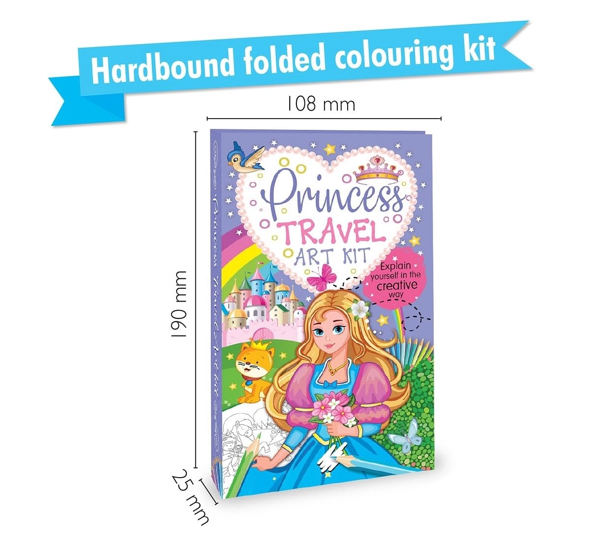 Hellofriend Books Princess Travel Colouring Art Kit soft cover book Multicolor 4Y+