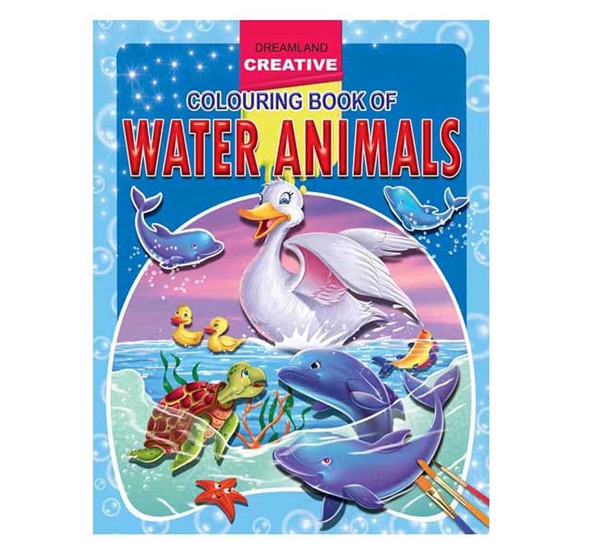 Dreamland Paper Back Creative Colouring Water Animals Book for kids 3Y+, Multicolour