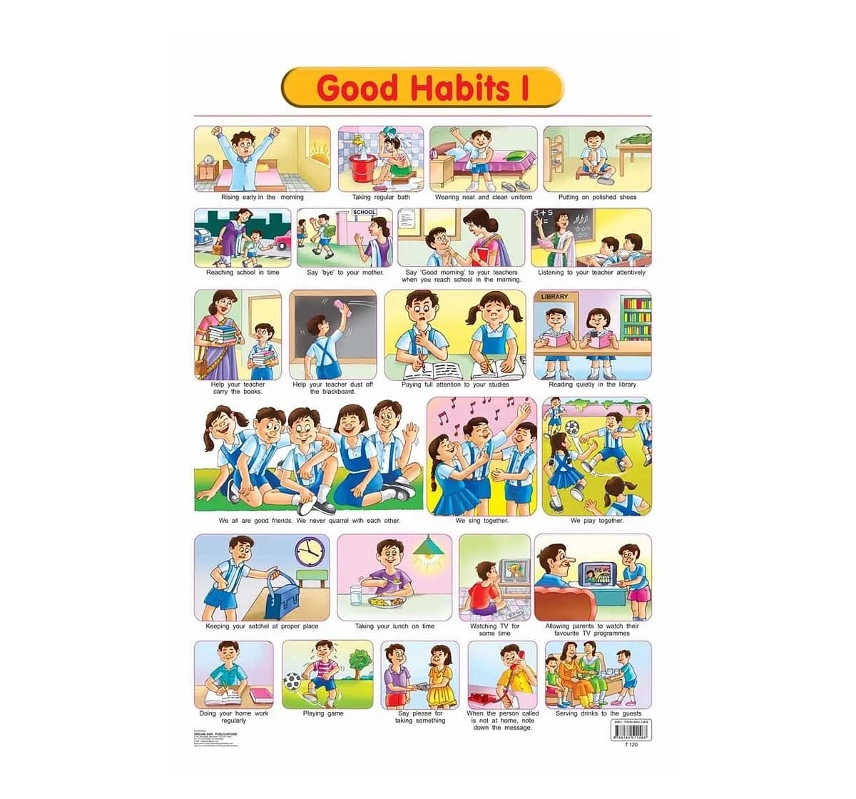 Dreamland Chart Good Habits Part 1 for kids 3Y+, Multicolour