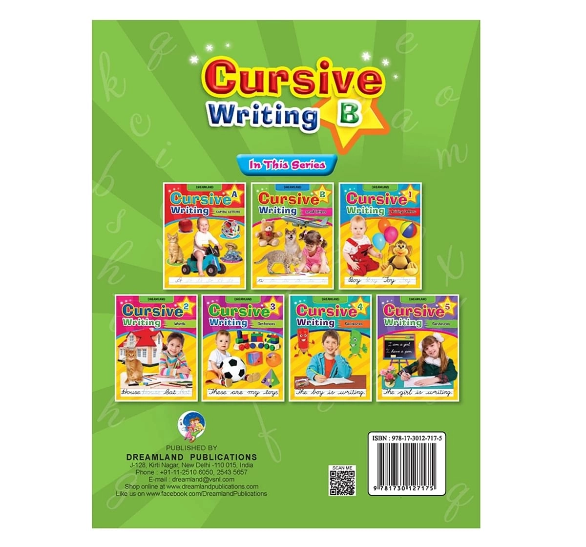 Dreamland Paper Back Cursive Writing Small Letters Part B Book for kids 3Y+, Multicolour
