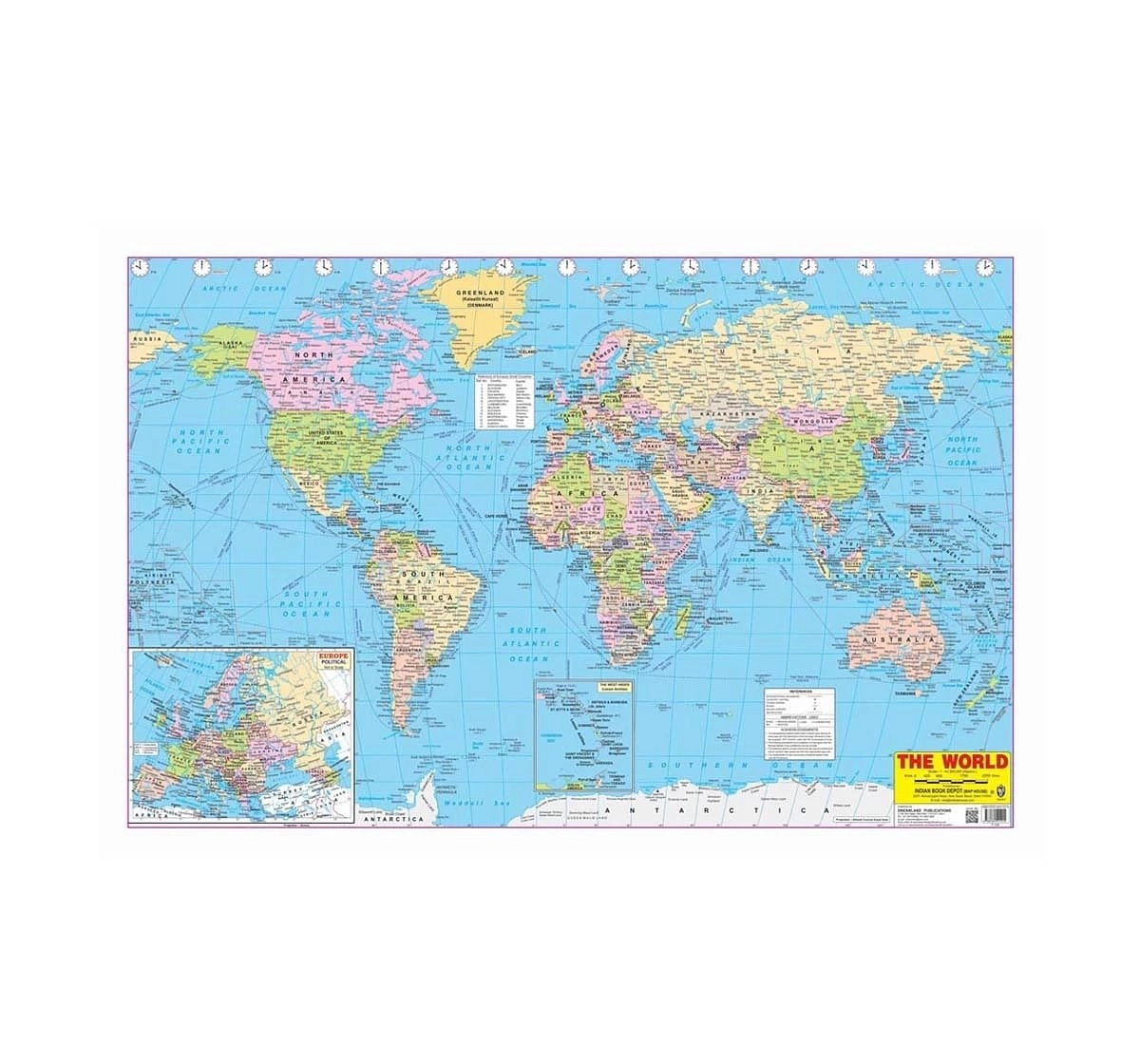 Dreamland World Map Chart for kids 5Y+, Multicolour