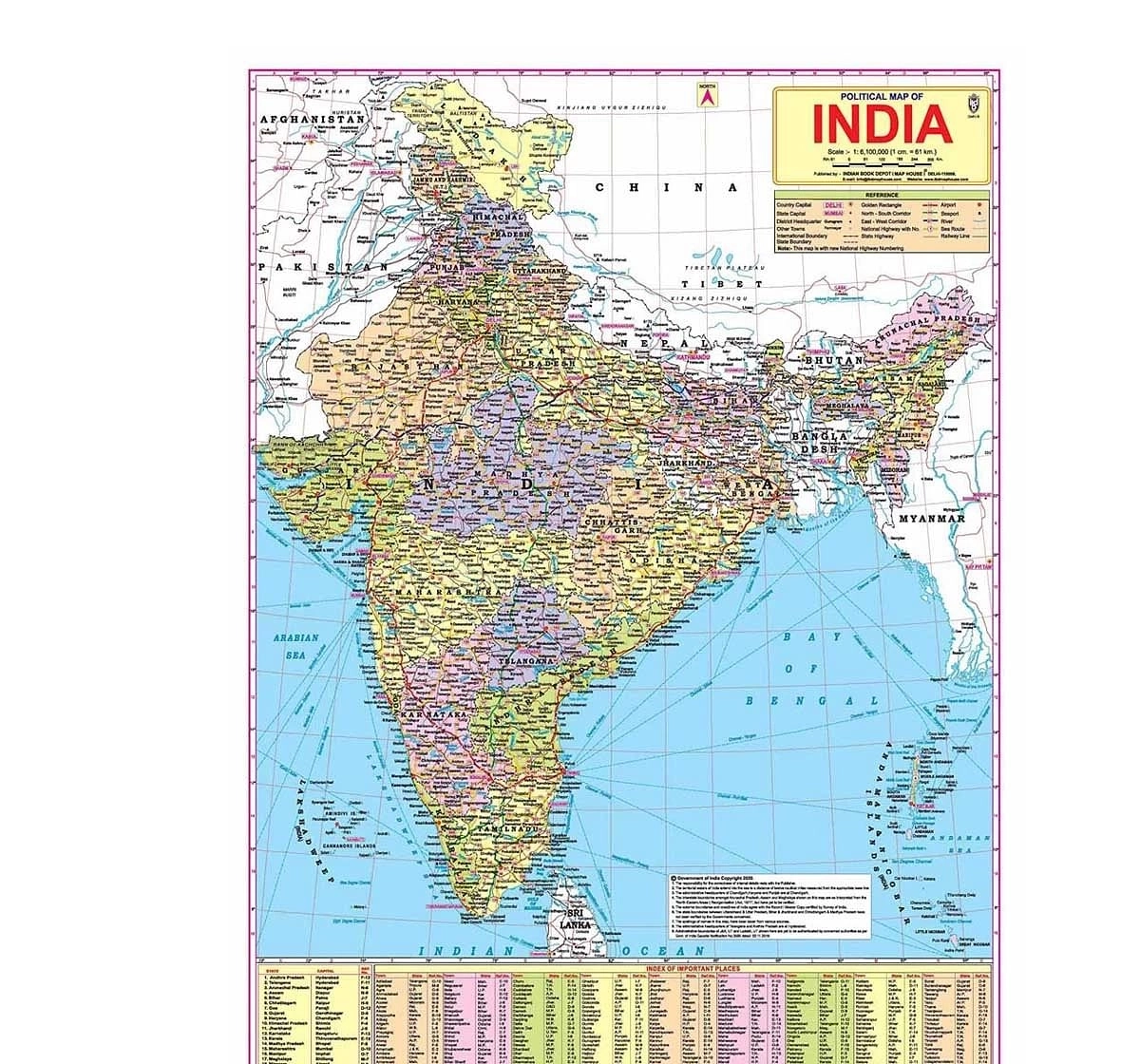 Dreamland India Map Chart for kids 5Y+, Multicolour