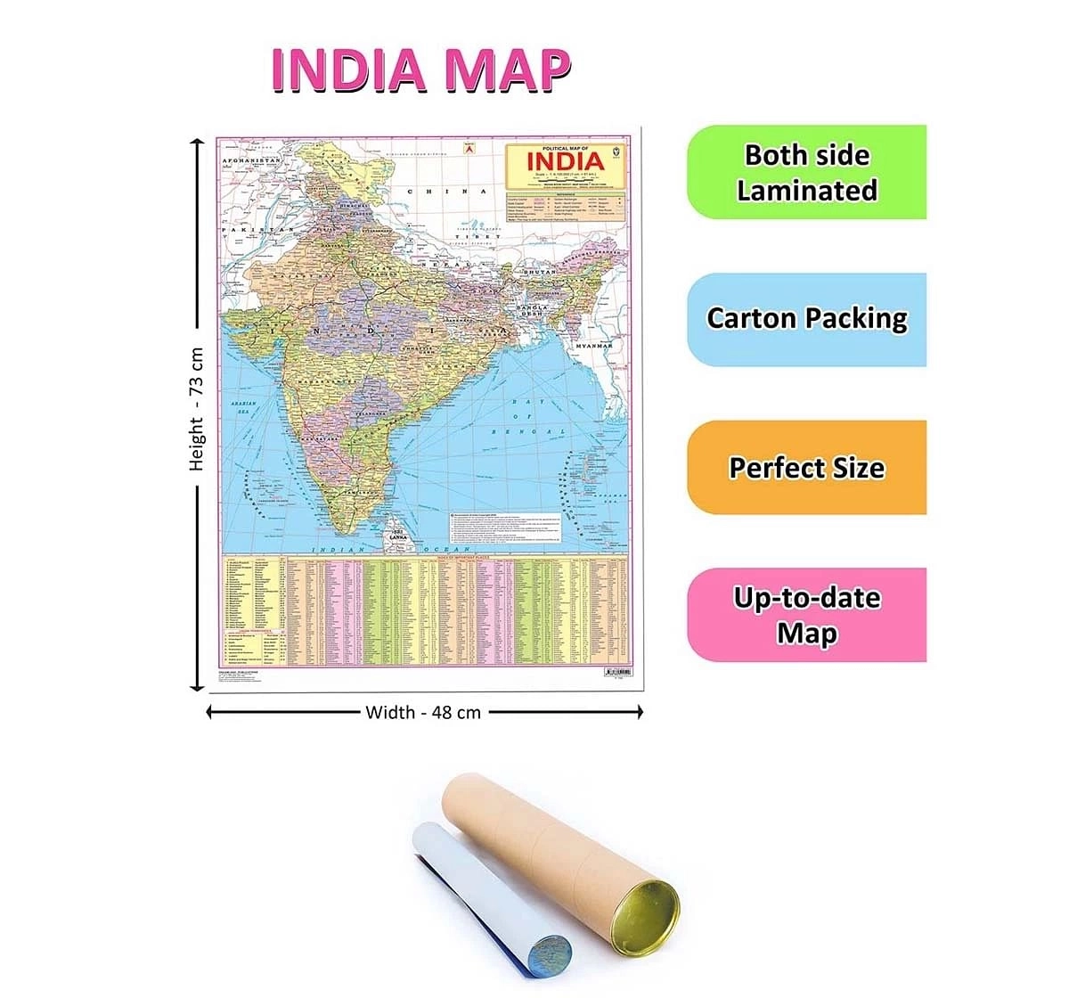 Dreamland India Map Chart for kids 5Y+, Multicolour