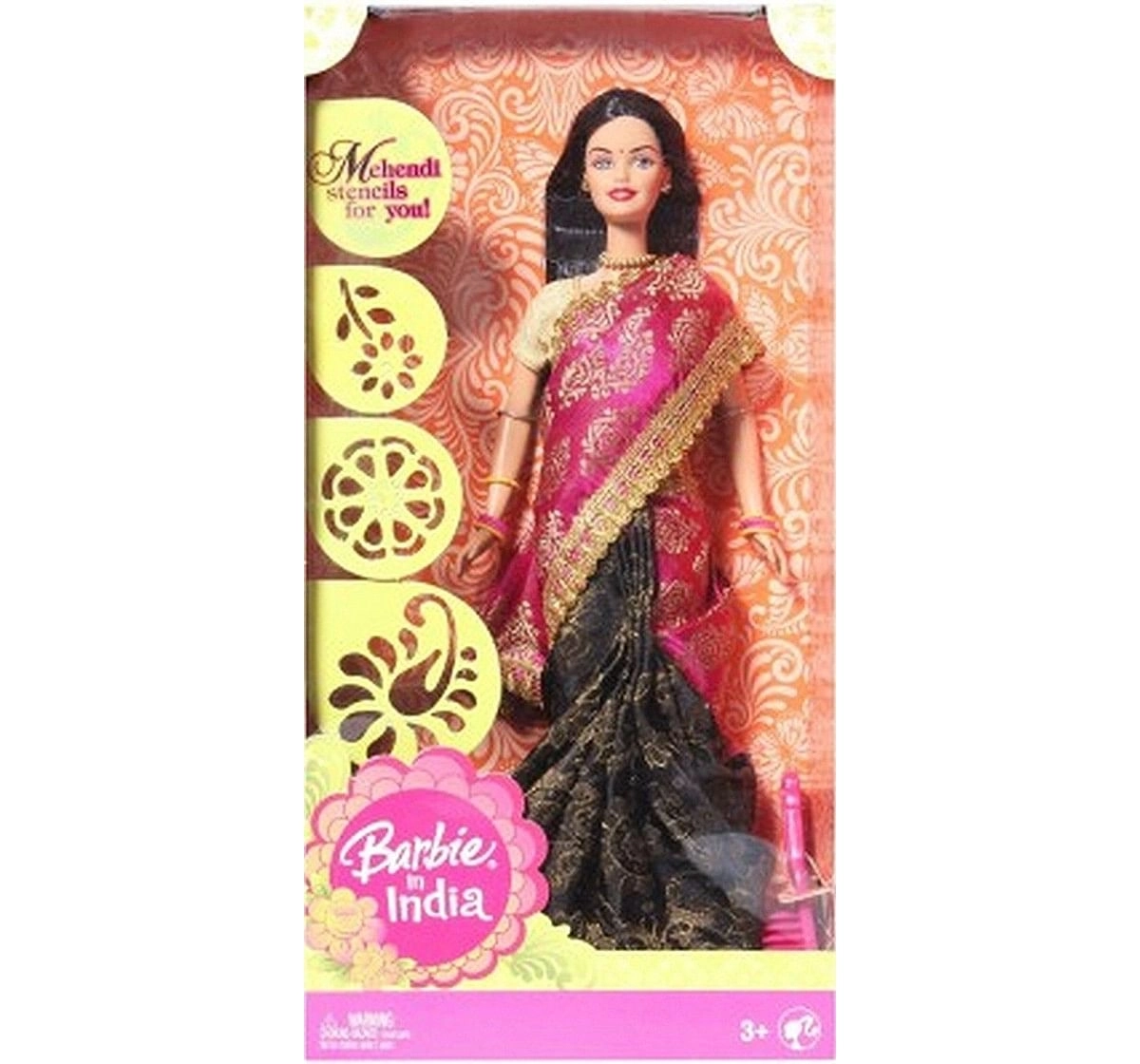 Barbie in India in New Look, New Brocade & Silk Sari Dolls & Accessories for Kids age 3Y+, Assorted
