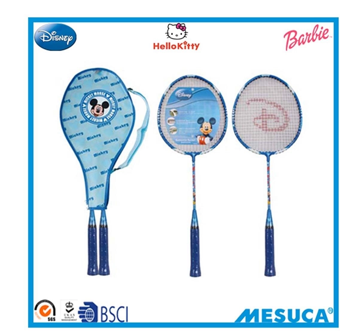 Disney Mesuca Mickey Mouse Blue Badminton Set with Cover, Outdoor Sports for Kids age 4Y+ 