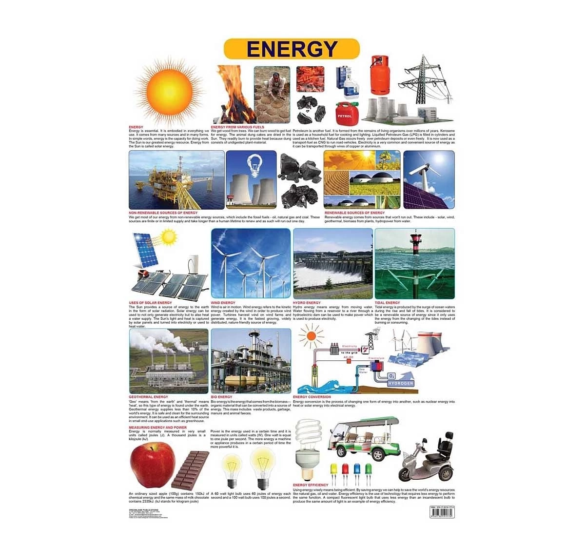 Dreamland Energy Chart for kids 12Y+, Multicolour