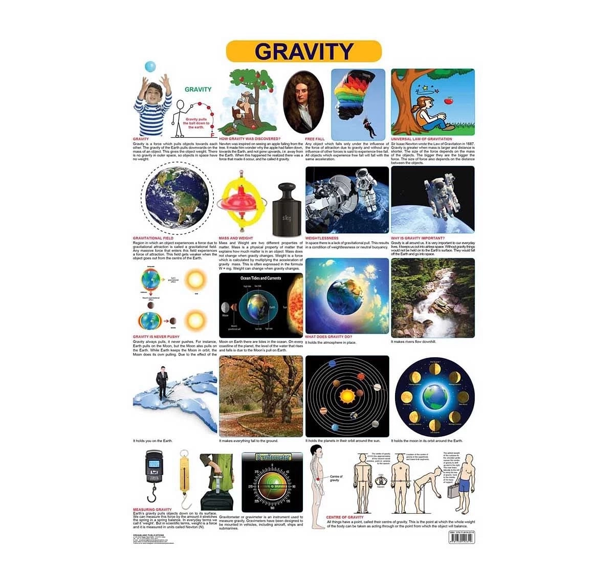Dreamland Gravity Chart for kids 12Y+, Multicolour
