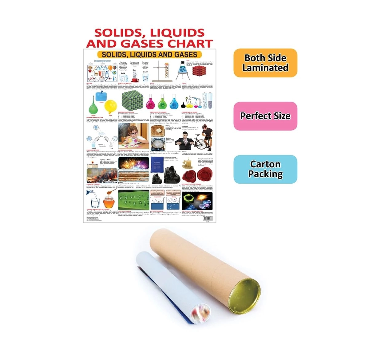 Dreamland Solids, Liquids and Gases Chart for kids 12Y+, Multicolour