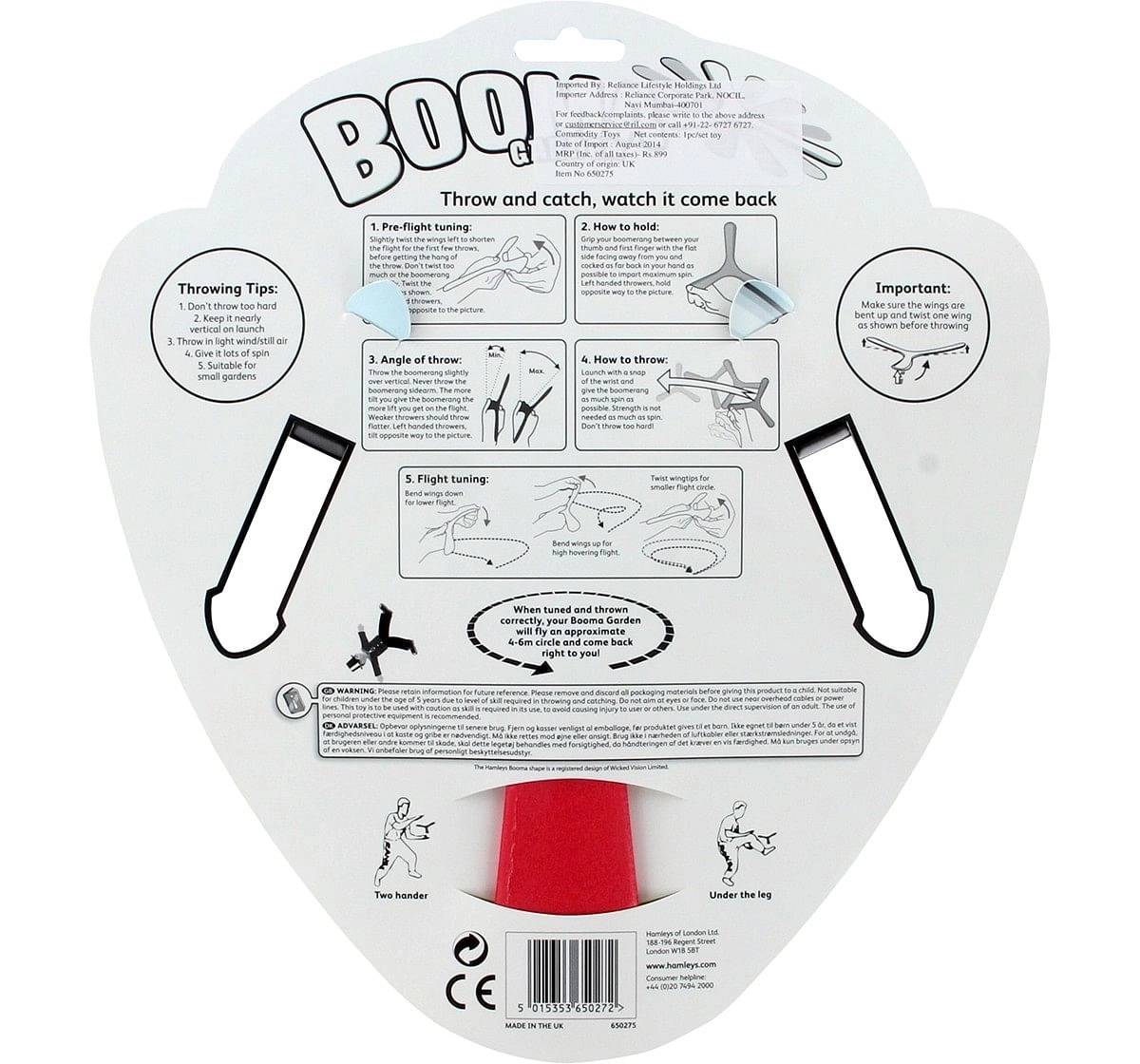 Wicked Hamleys Indoor Boomerang  Impulse Toys for Kids age 5Y+ (Color May Very)