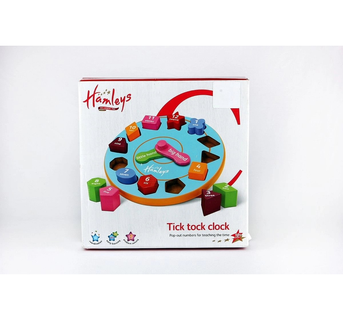  Hamleys Wooden Teaching Time Clock Wooden Toys for Kids age 18M + 