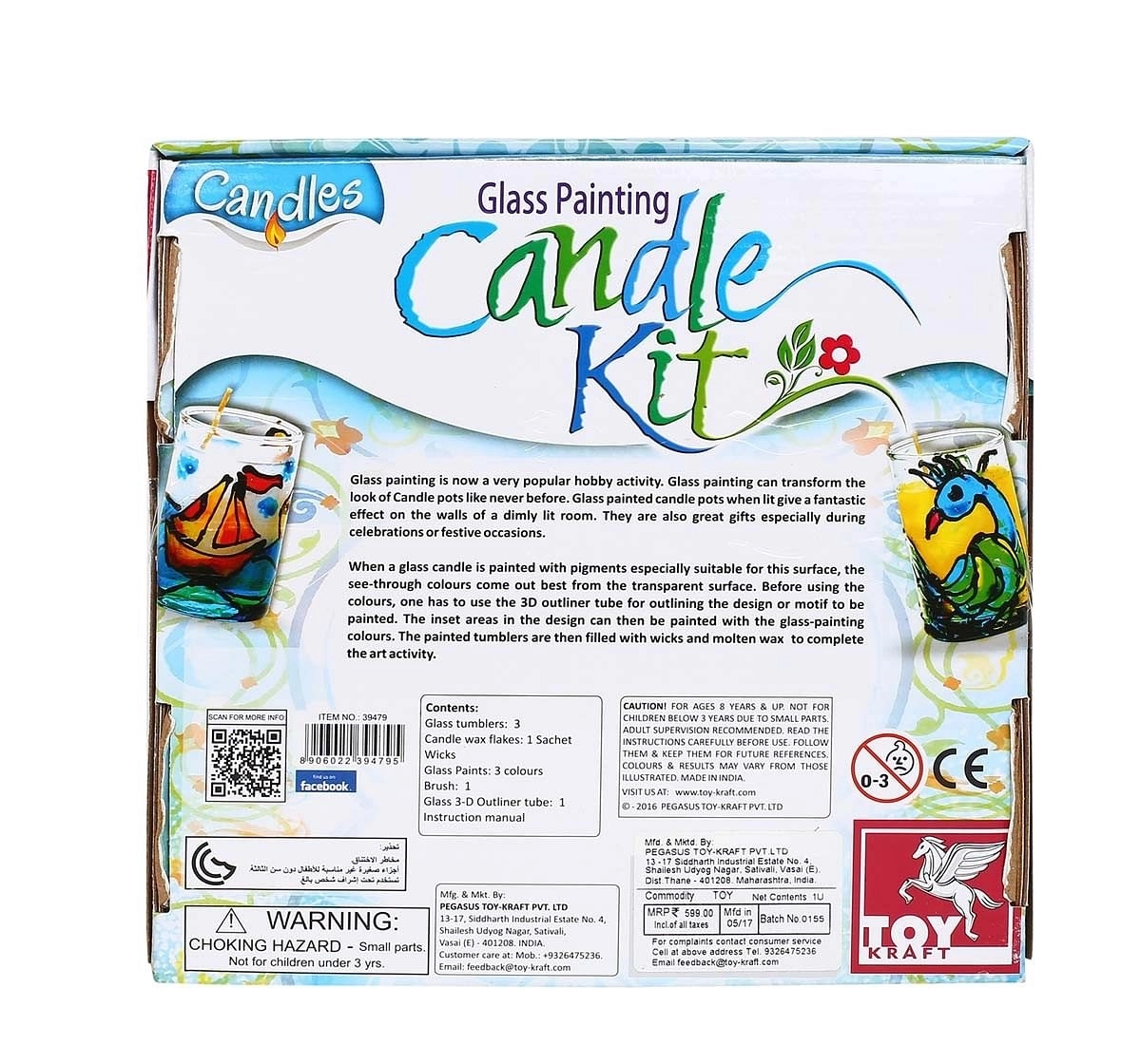 Toy Kraft Glass Painting Candle Making DIY Art & Craft Kits for Kids age 8Y+ 