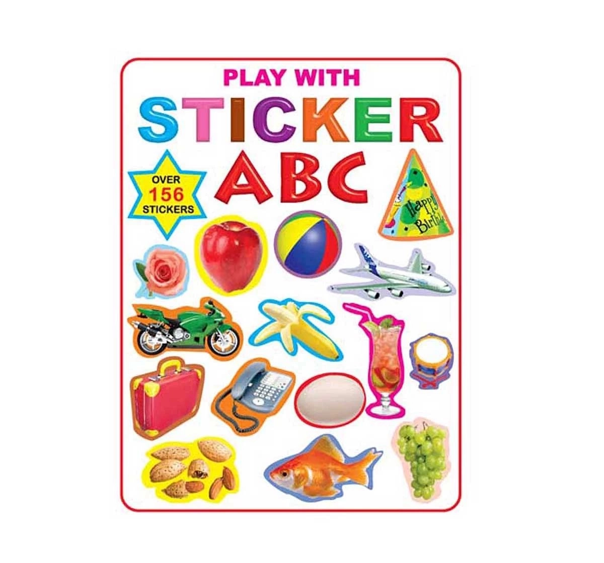 Dreamland Paper Back Play With Sticker ABC Book for kids 3Y+, Multicolour
