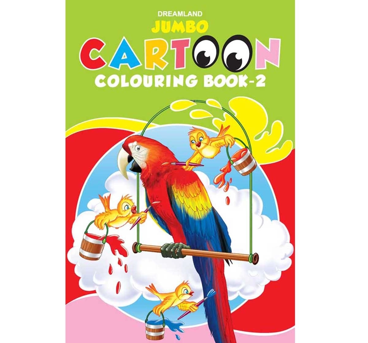 Dreamland Paperback Jumbo Cartoon Colouring Part 2 Book for Kids 3Y+, Multicolour