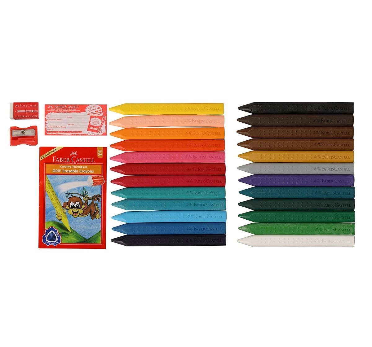 Faber-Castell  erasable crayons grip pk 24 , 6Y+