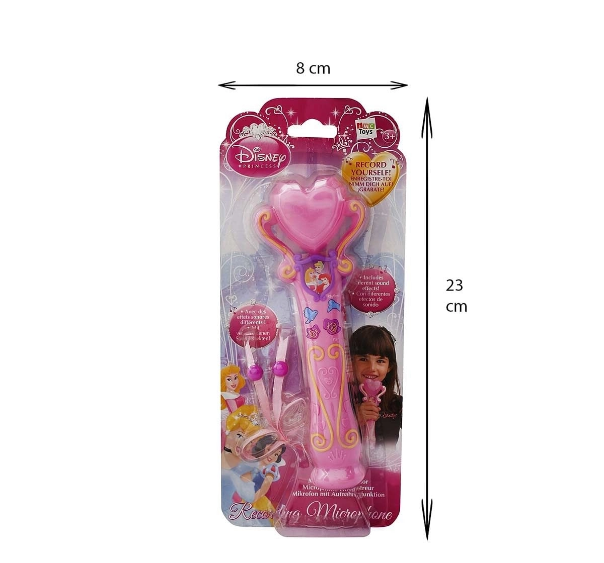IMC Pink Disney Princess Recording Microphone Musical Toys for Kids age 3Y+
