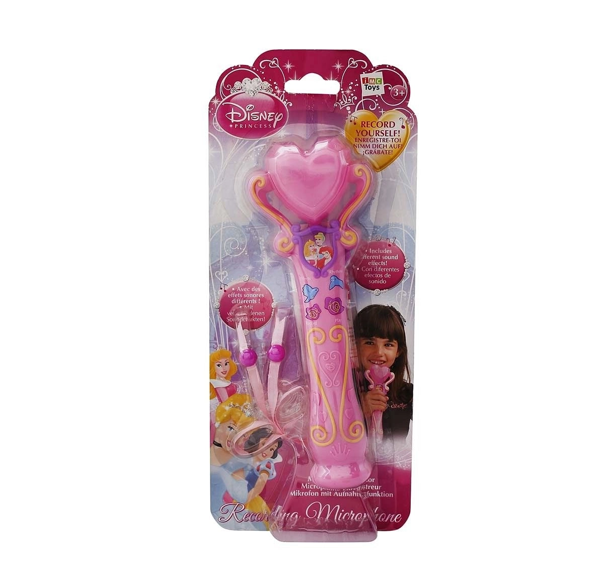 IMC Pink Disney Princess Recording Microphone Musical Toys for Kids age 3Y+