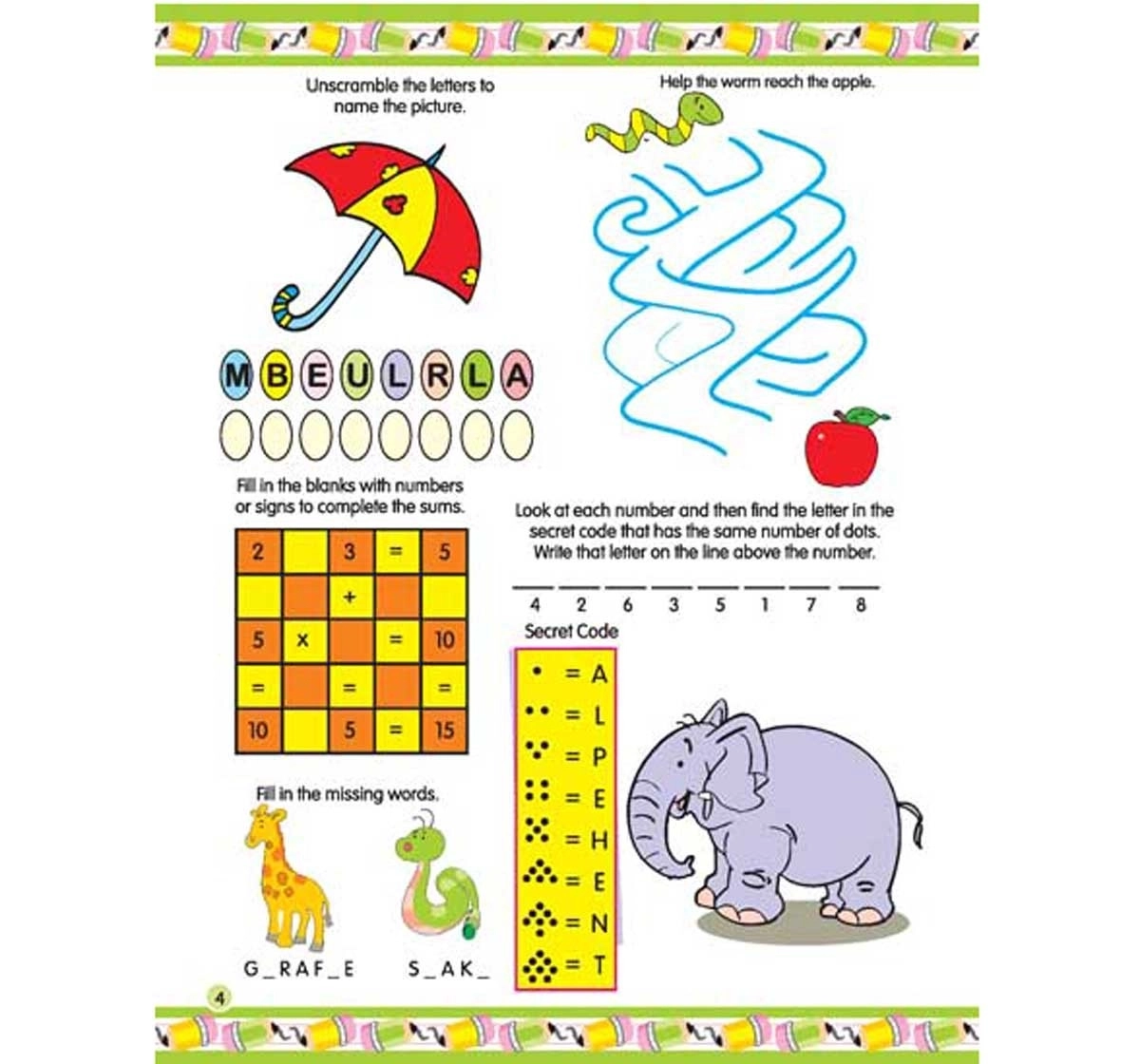 Dreamland Paperback Jumbo Activity Books for Kids 6Y+, Multicolour