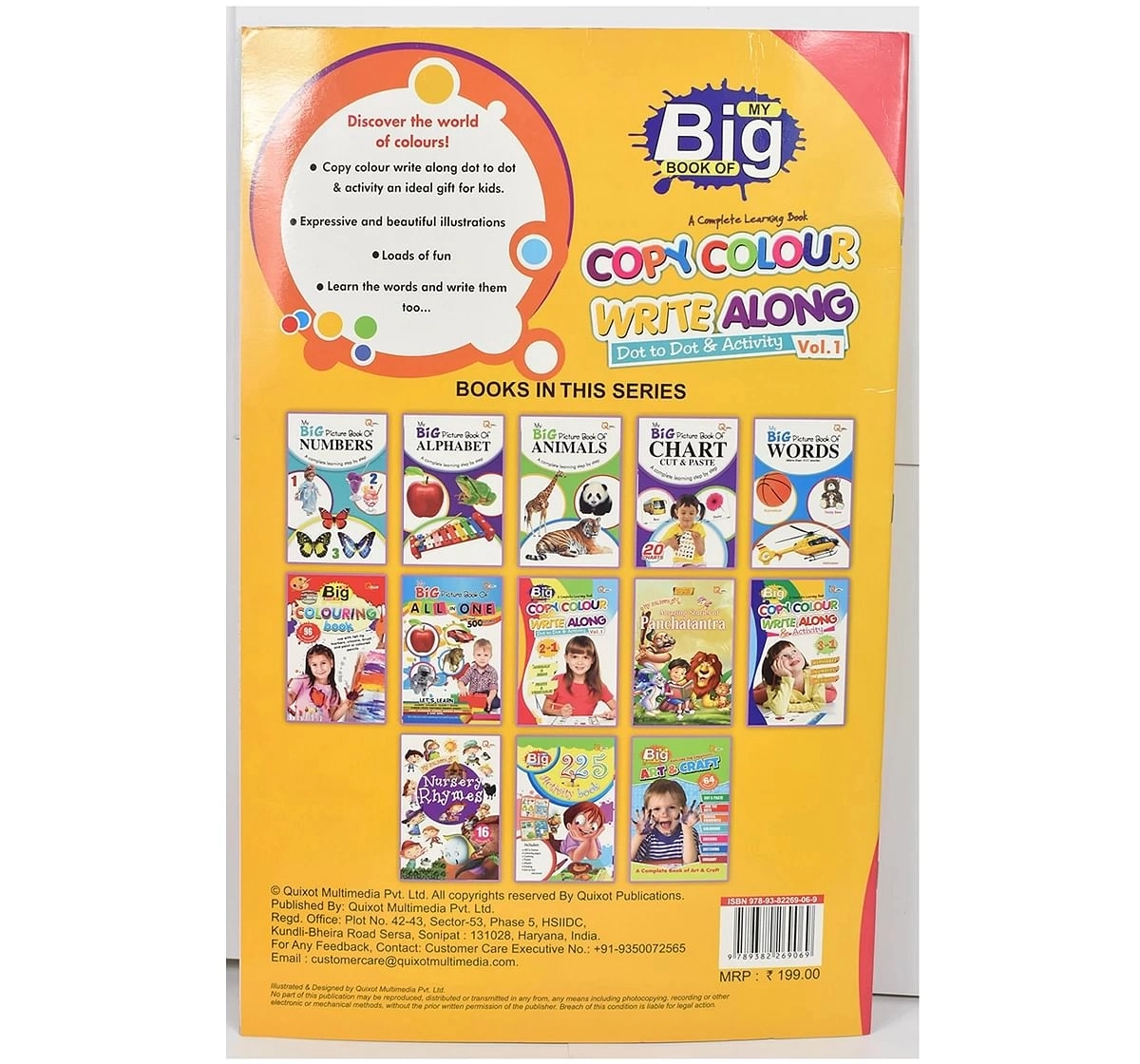 Quixot My Big Book Of Copy Colour & Writing Along Multicolor 3Y+