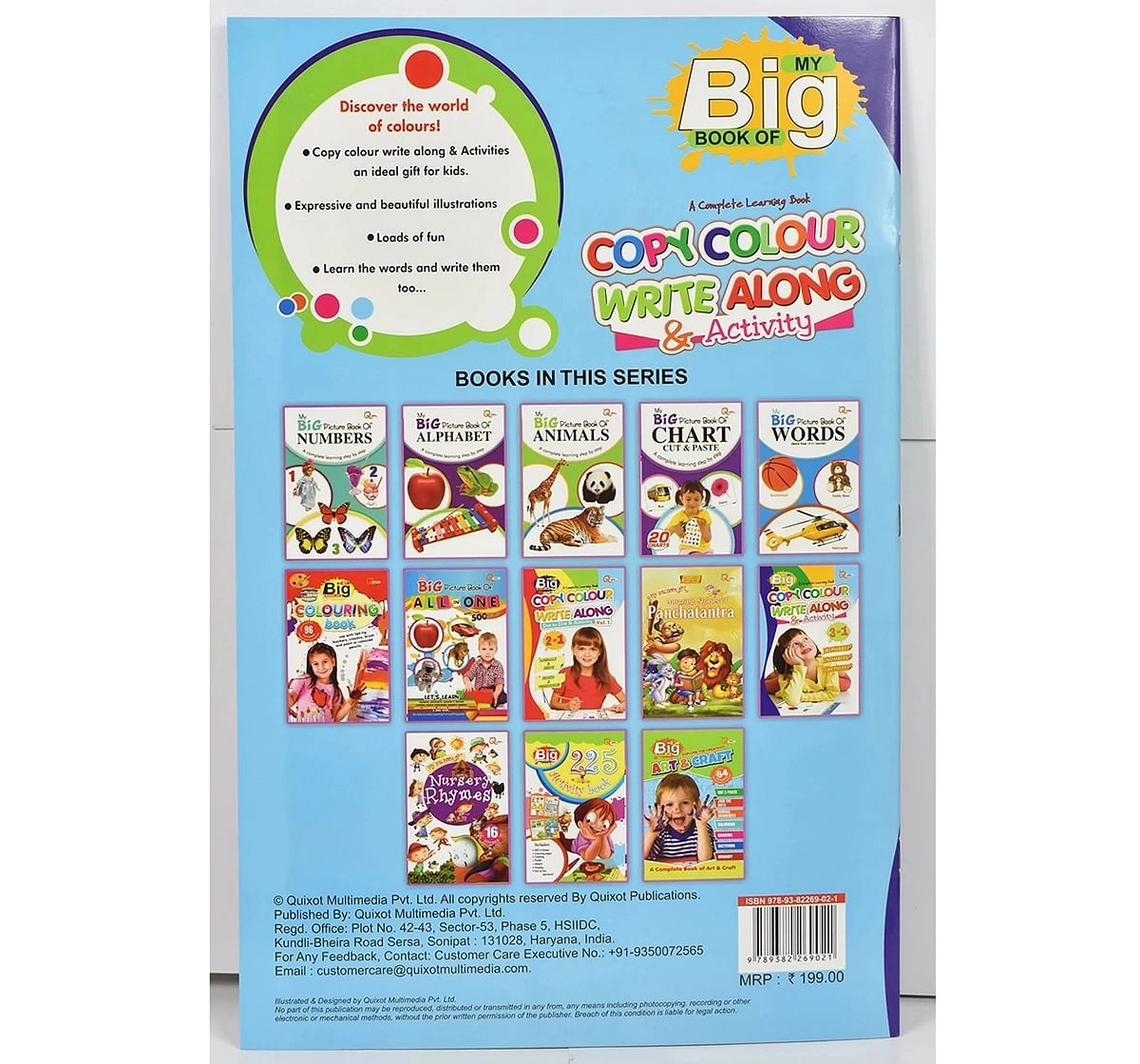 Quixot My Big Book Of Copy Colour Write Along & Activities (Alphabet & Number & Activity) Multicolor 3Y+