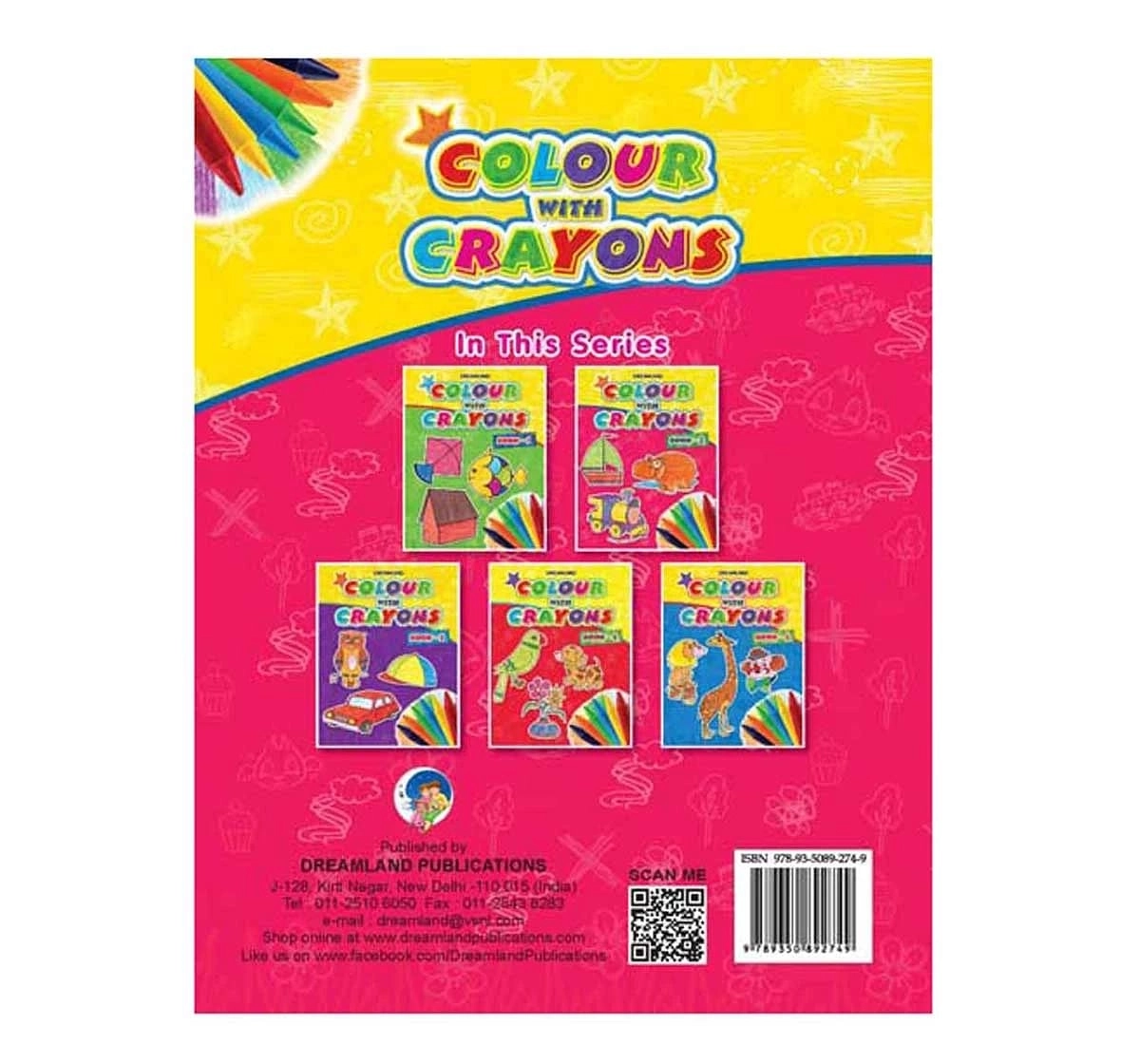 Dreamland Paper Back Colour With Crayons Part 2 Drawing Book for kids 3Y+, Multicolour