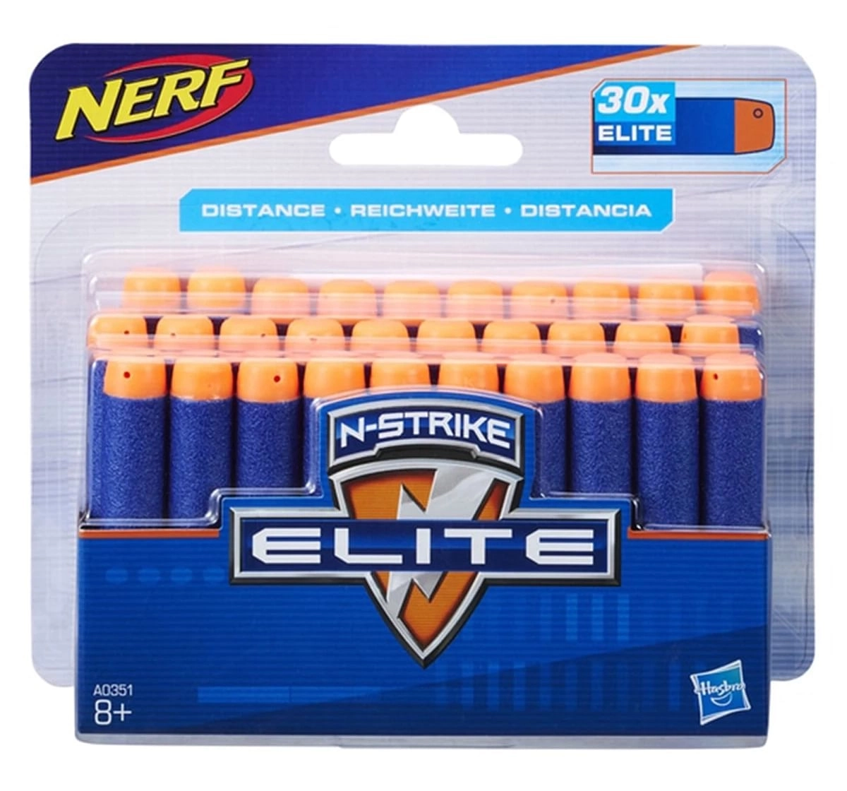 Nerf Official 30 Dart Elite Refill Pack for Nerf Strike Elite AccuStrike Zombie Strike Modulus Toy Blasters for Kids, Multicolour