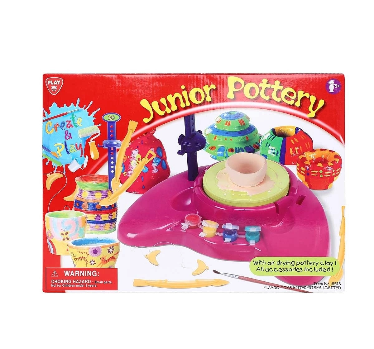 Playgo-Junior Pottery B/O DIY Art & Craft Kits for Kids age 5Y+ 