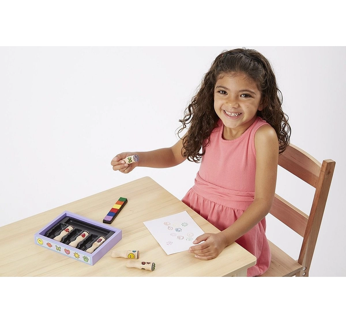 Melissa & Doug 2407 Happy Handle Stamp Set,Multi Color DIY Art & Craft Kits for Kids age 4Y+ 